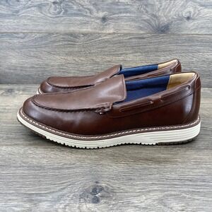 Tommy Hilfiger Men's Brown Leather Loafer Slip On Shoes Size 12